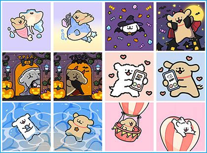 线条小狗情侣头像合集 | 可爱Q版闺蜜头像打包 | 高清无损无水印图片素材 免费网盘下载