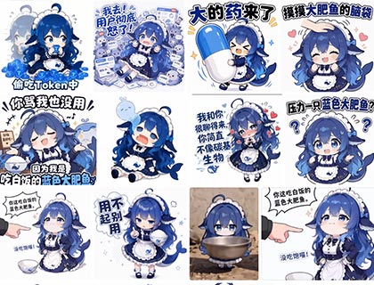 蓝色大肥鱼表情包|deepseek表情包|192张动态GIF表情包|聊天斗图必备 表情包图片大全 免费网盘下载