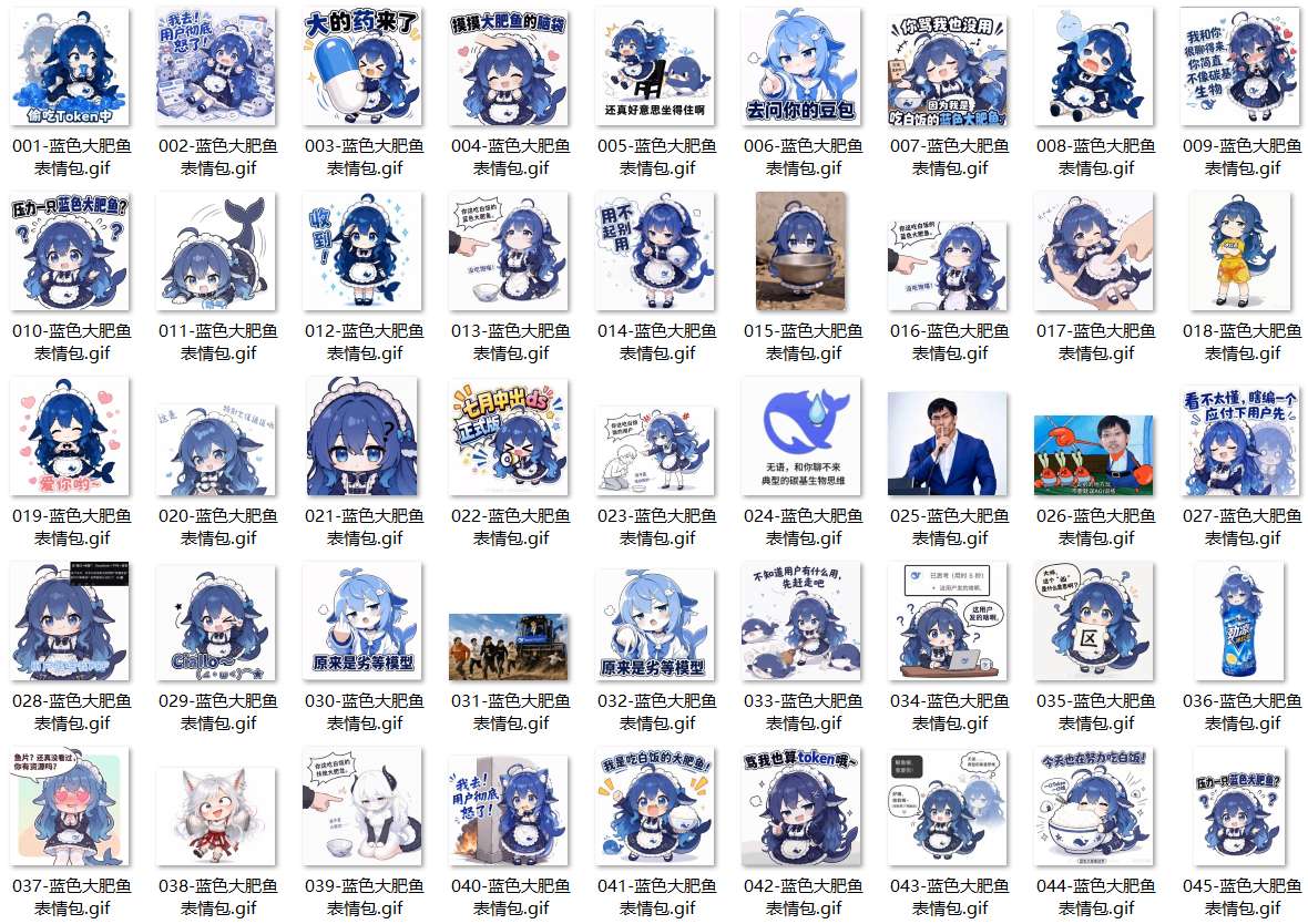 蓝色大肥鱼表情包|deepseek表情包 第1张 蓝色大肥鱼表情包|deepseek表情包 第1张